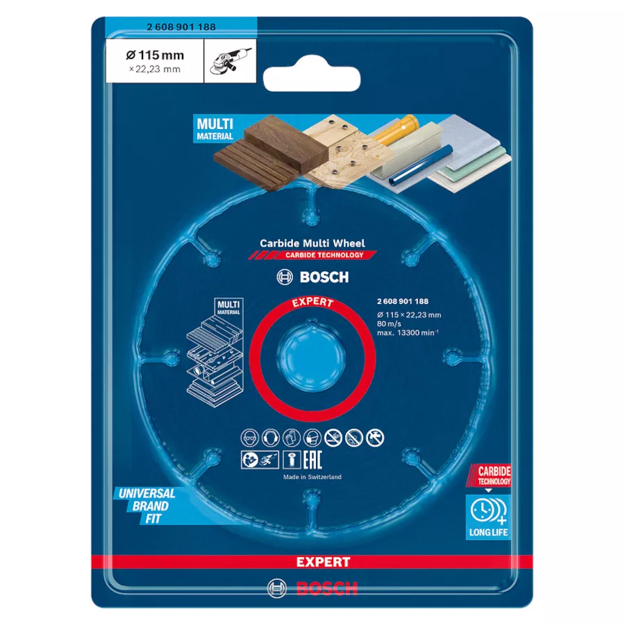 Disque à tronçonner Expert Carbide Multi Wheel Bosch Ø115mm